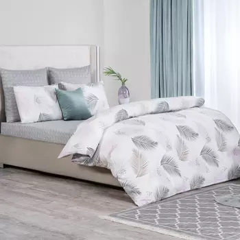 Простыня на резинке Medsleep Вельс серая 180х200+25 см
