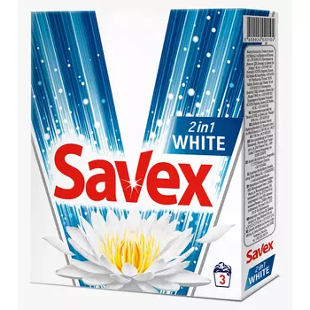 Порошок стиральный SAVEX 2 в 1 для белого белья 300 гр