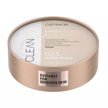 Пудра компактная для лица CATRICE CLEAN ID MINERAL MATT FACE POWDER тон 025 Warm Peach