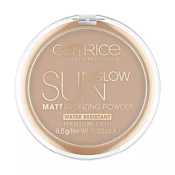 Пудра компактная для лица CATRICE SUN GLOW MATT тон 030 средний бронзовый с эффектом загара