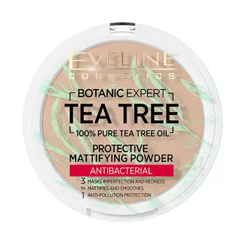 Пудра компактная для лица EVELINE BOTANIC EXPERT 3 в 1 антибактериальная матирующая тон 003 light beige