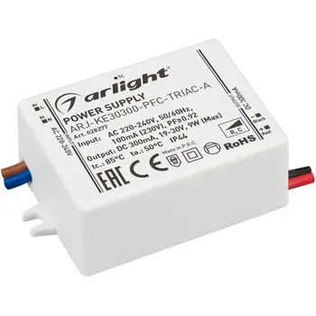 Блок питания ARJ-KE30300-PFC-TRIAC-A (9W, 300mA) (Arlight, IP44 Пластик) 028277