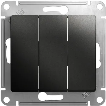 Выключатель трехклавишный (антрацит) Systeme Electric Glossa GSL000731