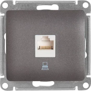 Розетка компьютерная встраиваемая Systeme Electric Glossa RJ45 cat 5E цвет графитовый