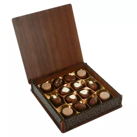 Набор шоколадных конфет Chief деревянная коробка бронзовая, 175 г