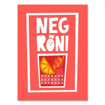 Мультфильм фруктовый сок Aperol Spritz постеры и принт Сангрия Напиток Негрони Холст Картина Клуб Бар Магазин Картина Домашний декор комнаты 21x30cm No Framed