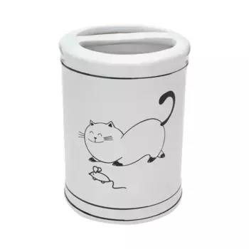 Стакан для зубных щёток «Fora» Happy Cats FOR-HC042 белый