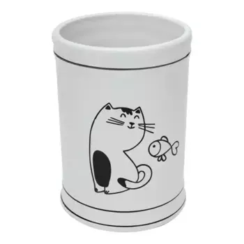 Стакан для зубных щёток «Fora» Happy Cats FOR-HC044 белый