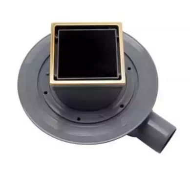 Трап для душа «Pestan» Confluo Standard Dry 1 13000172 боковой выпуск Black Glass/Gold