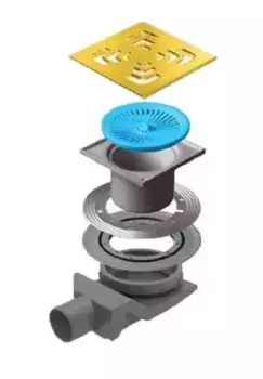 Трап для душа «Pestan» Confluo Standard Square 4 13000139 боковой выпуск Gold