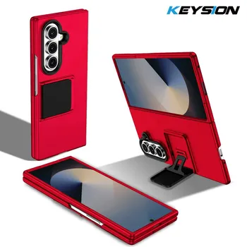 KEYSION Роскошный вертикальный чехол-подставка для Samsung Galaxy Z Fold 7 5G Жесткий ПК Противоударная задняя крышка для телефона для Galaxy Z Fold 7 5G for Galaxy Z Fold 7 чёрный