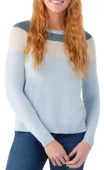 Женский свитер с круглым вырезом Smartwool Edgewood Colorblock, цвет Winter Sky Heather