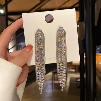 Classic Geometric Dangle Earrings for Women Exaggerated Tassel Long Earrings Korean Jewelry ADM золотой