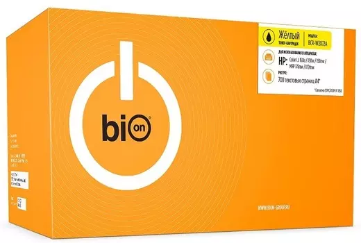 Картридж BION BCR-W2072A W2072A для HP Color Laser 150a/150w/150nw, MFP 178nw/179fnw (700 стр.), Желтый