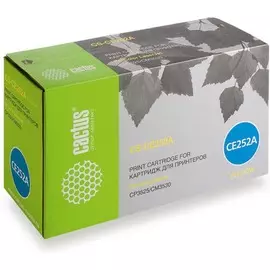 Картридж Cactus CS-CE252A для принтеров HP Сolor LaserJet CP3525/CM3530 , желтый, 7000 стр.
