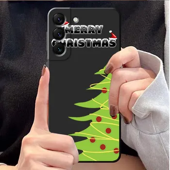 Черный чехол Funda для Samsung Galaxy S21 FE S8 S10 S21 S7 S20 Plus S9 S10e S22 Ultra 5G Silicon Luxury Christmas Happy New Year Samsung S20 5G