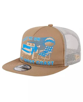 Мужская коричневая бейсболка Los Angeles Chargers Meet Me 9FIFTY Snapback New Era, бежевый