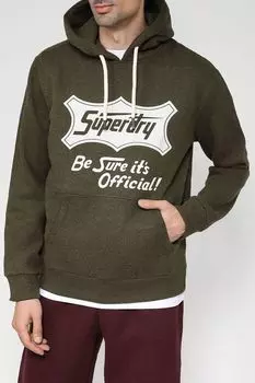 Однотонное худи с принтом Superdry
