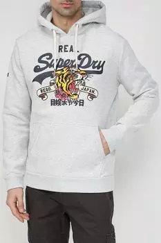 Однотонное худи с принтом Superdry