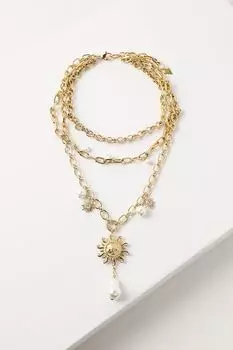 Ожерелье с подвеской и жемчужинами Guess