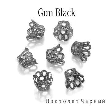 100 шт./лот, серебристое золото, античная бронза, металлическая чашка для вина, полая труба с цветком, заглушки из бисера для самостоятельного изготовления ювелирных изделий, поиск принадлежностей 5 x 6mm