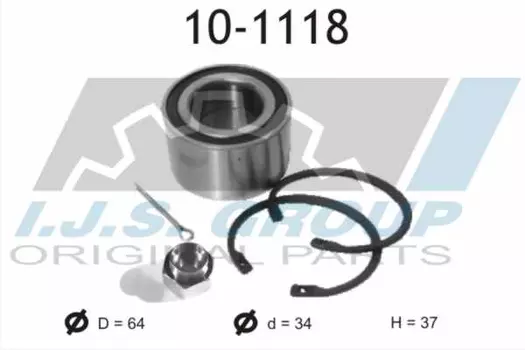 к-кт подшипника ступицы перед!\ Daewoo Lanos, Chevrolet Aveo 1.3-1.5i 97> 10-1118 IJS