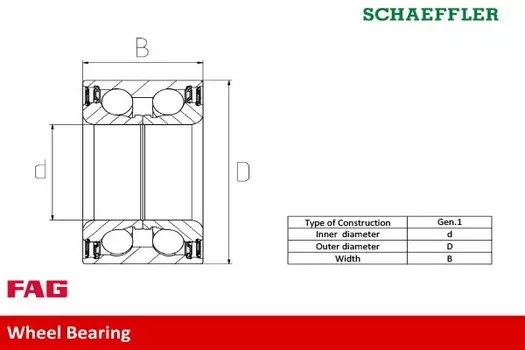 к-кт подшипника ступицы перед.!\ Hyundai i20/Solaris, KIA Rio 1.2/1.4/1.6 08>