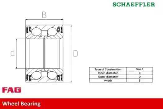 к-кт подшипника ступицы перед.!\ Land Rover Range Rover Evoque 2.0i/2.2D 11> 713 6204 10 FAG
