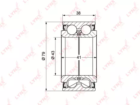 к-кт подшипника ступицы передней!\ Honda Civic MA/EK 95> / EH6/EG2 1.6 92-95 WB-1123 LYNXAUTO