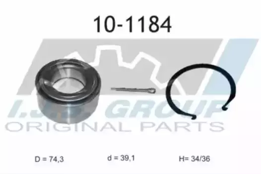 к-кт подшипника ступицы! передней\ Hyundai Elantra/Coupe/Matrix 1.5-2.0 96> 10-1184 IJS