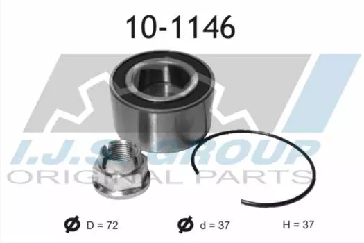 к-кт подшипника ступицы передней!\ Renault Logan/Sandero/Laguna/Megane 86> 10-1146 IJS