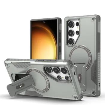 Роскошный складной магнитный защитный чехол для Samsung Galaxy S25 S24 Ultra Plus Magsafe с беспроводной зарядкой, ударопрочный жесткий чехол для телефона For Samsung S25 Ultra чёрный