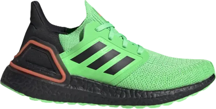 Кроссовки Adidas UltraBoost 20 Big Kids 'Shock Lime', зеленый