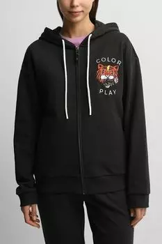 Толстовка хлопковая на молнии с капюшоном COLORPLAY