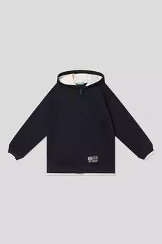 Толстовка хлопковая с капюшоном и принтом Benetton