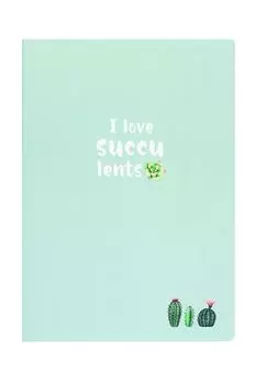 Тетрадь в розовую клетку А4 Succulents Kawaii Factory