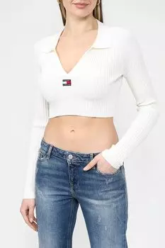 Топ с отложным воротником укороченный Tommy Jeans