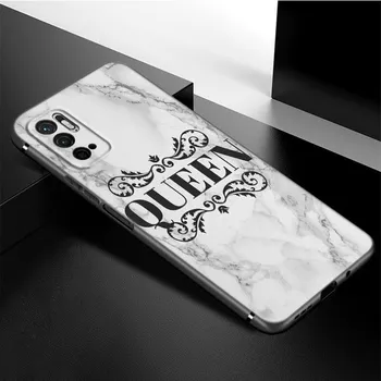 Чехол для телефона Queen King Crown Marble для Xiaomi Redmi Note 11 10 9 8 Pro 11T 5G 10T 10S 9S 9T 9i 9C 9A 8T Мягкий черный чехол из ТПУ Redmi 8