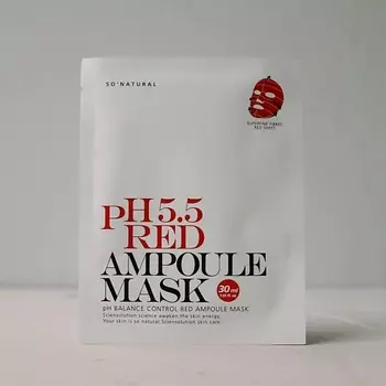 SO NATURAL Восстанавливающая маска с подкисленным ph 5.5 Red Ampoule Mask 30.0