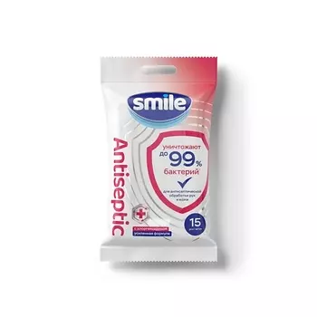 SMILE WONDERLAND Влажные антибактериальные салфетки с антисептическим эффектом