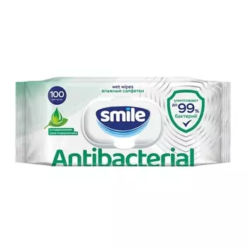 SMILE WONDERLAND Влажные салфетки с подорожником Antibacterial 100.0