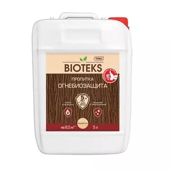 Пропитка для древесины Огнебиостоп Текс Bioteks II группа ГОСТ, бесцветный 5 л