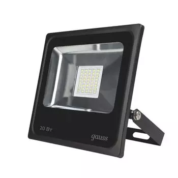 Прожектор светодиодный Gauss LED 20W IP65 холодный свет 6500К черный 1/60