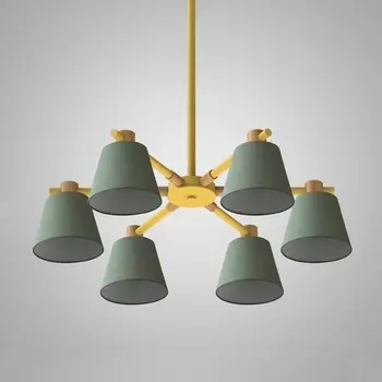 Потолочная люстра на штанге Natura A Green 6 ImperiumLoft Naturaag01 (177993-26)