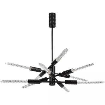 Потолочная люстра на штанге Odeon Light Kolos 5459/28L черный глянцевый/прозрачн./металл/стекло LED 28W 3000K