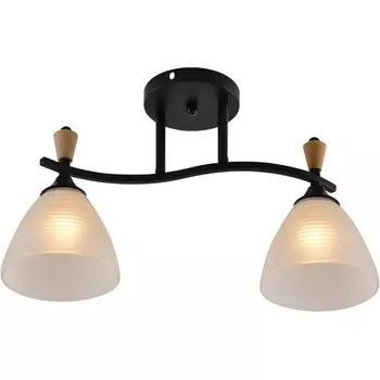 Потолочная люстра на штанге Reluce 01589-3.3-02B BK+WOOD