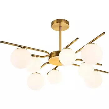 Потолочная люстра на штанге 642/8P E27*60W Escada Sphere Brass (плафоны шарики)