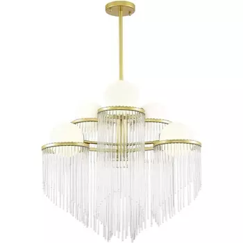 Потолочная люстра на штанге ST Luce Allegro SL1511.203.06 Золотистый/Белый E27 6*60W шарики