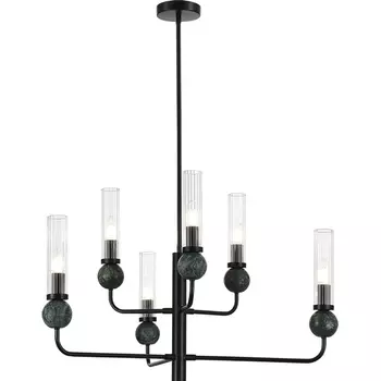 Потолочная люстра на штанге ST Luce Medea SL1244.403.06 черный/прозрачный E14 6*40W