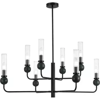 Потолочная люстра на штанге ST Luce Medea SL1244.403.08 черный/прозрачный E14 8*40W